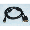 шнур шт HDMI-шт DVI 19/29P\ 1,5м\Au/пл\чер\фильтр\